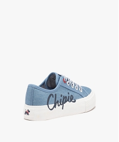 baskets fille en toile unie style denim a semelle plateforme - chipie bleu chine tennis en toileE466301_4