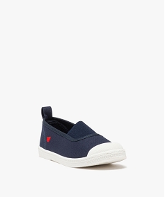 chaussures en toile avec elastique et bout renforce fille bleu tennis en toileE467001_2