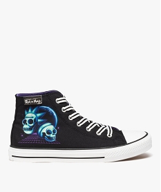 GEMO Baskets homme en toile montante Rick and Morty noir vif