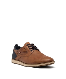 derbies homme bicolores avec semelle sport - mario baldano orange chaussures de villeE467801_2