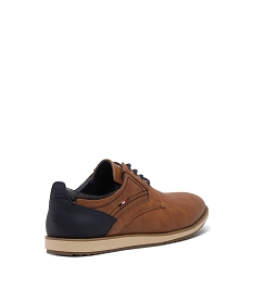 derbies homme bicolores avec semelle sport - mario baldano orange chaussures de villeE467801_4
