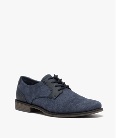 derbies en toile homme bleu chaussures de villeE468101_2