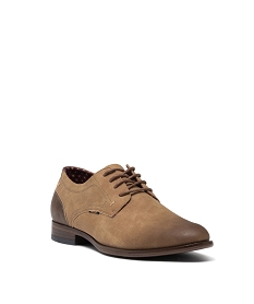 derbies unis effet patine homme beige chaussures de villeE468901_2
