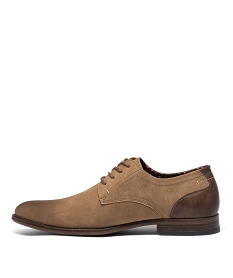 derbies unis effet patine homme beige chaussures de villeE468901_3
