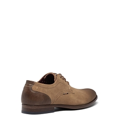 derbies unis effet patine homme beige chaussures de villeE468901_4