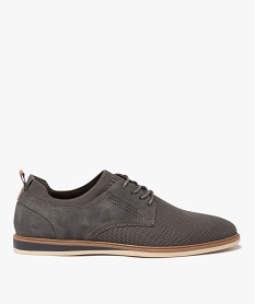 derbies homme unis a col scratch avec detail en suedine gris chaussures de villeE469201_1