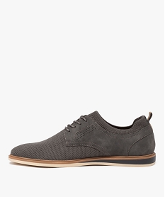 derbies homme unis a col scratch avec detail en suedine gris chaussures de villeE469201_3