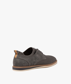 derbies homme unis a col scratch avec detail en suedine gris chaussures de villeE469201_4