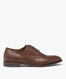 GEMO Derbies unis en cuir imitation homme marron chine