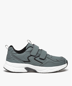 GEMO Baskets homme unies en mesh et à scratch style jogger gris standard
