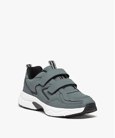 baskets homme unies en mesh et a scratch style jogger gris standardE470201_2