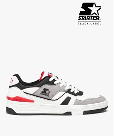 GEMO Baskets homme avec détails colorés à lacets - Starter blanc standard