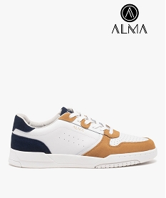 GEMO Baskets homme dessus en cuir style casual - Alma Planète Blanc