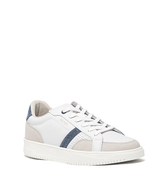 tennis basses multimatieres dessus cuir homme - alma blanc baskets et tennisE472001_2