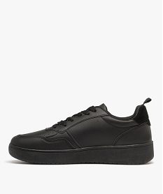 baskets homme unies a lacets et dessus perfore noirE472501_3