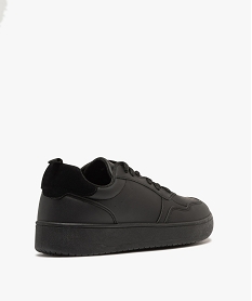 baskets homme unies a lacets et dessus perfore noirE472501_4