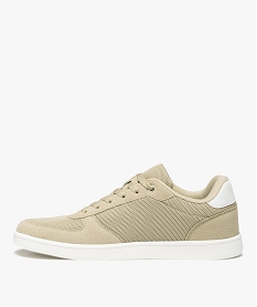 baskets homme unies en mesh avec bandes laterales beige baskets et tennisE473401_3