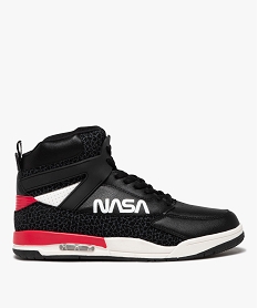 GEMO Baskets homme mid-cut à lacets avec semelle à bulle dair - NASA noir vif