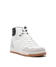 baskets homme mid-cut a col matelasse contrastant blanc baskets montantesE474101_2