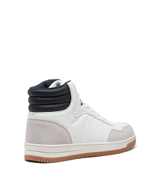 baskets homme mid-cut a col matelasse contrastant blanc baskets montantesE474101_4