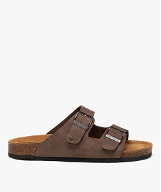 GEMO Sandales homme unies avec deux larges brides à boucle - Chevignon marron chine