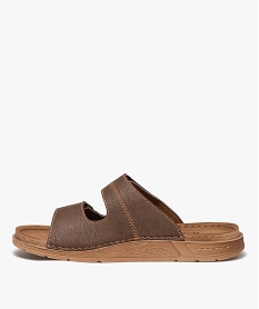 sandales mules confort 2 brides scratch homme marron chineE474401_3