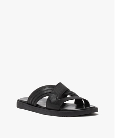 mules homme unies casual a brides bi-matieres noir vif sandales et nu-piedsE474601_2