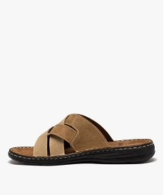 mules homme avec brides croisees bi-matieres beige standardE474801_3