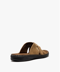 mules homme avec brides croisees bi-matieres beige standardE474801_4