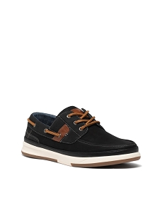 chaussures bateau a lacets noirE475801_2