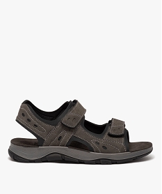 GEMO Sandales homme sport unies à scratch noir vif