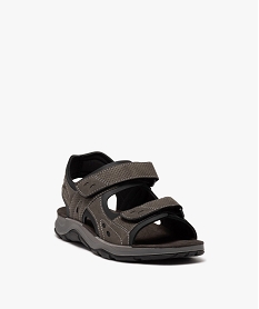 sandales homme sport unies a scratch noir vifE477001_2