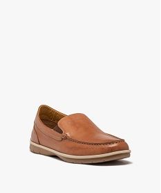 mocassins homme confort unis avec semelle amortissante marron vif mocassinsE477201_2