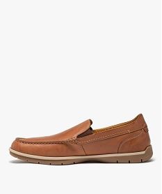 mocassins homme confort unis avec semelle amortissante marron vif mocassinsE477201_3