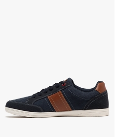 baskets homme en toile basse style denim a bande contrastante - lee cooper bleu chineE477501_3