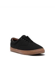 baskets homme en toile unie a semelle constrastante noirE478101_2