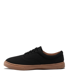 baskets homme en toile unie a semelle constrastante noirE478101_3
