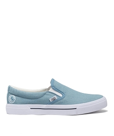 GEMO Baskets homme en toile bicolores et à lacets bleu chine