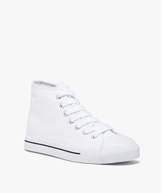 tennis en toile montante a bout renforce femme blanc baskets montantesE479501_2