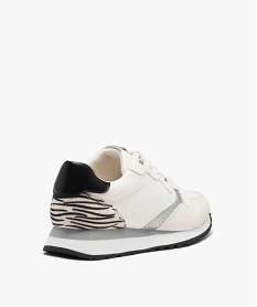 baskets femme casual avec detail zebre blanc baskets et tennisE480901_4