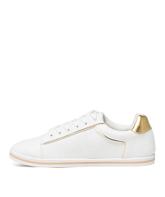 tennis basses a details dores femme blanc baskets et tennisE481601_3