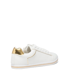 tennis basses a details dores femme blanc baskets et tennisE481601_4