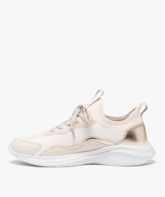 baskets ultra legeres a details dores femme beige baskets et tennisE481701_3