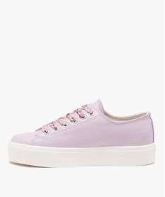 baskets femme dessus vernis et uni avec semelle plateforme violetE483601_3