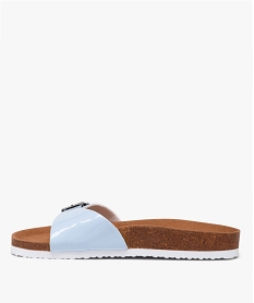 mules plates femme unies avec bride vernie a boucle bleu sandales plates et nu-piedsE484501_3