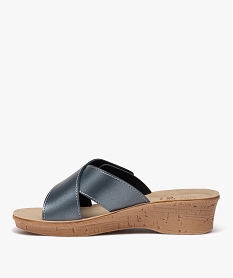 mules femme confort compensees a scratch bleu mules et sabotsE485401_3