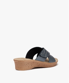mules femme confort compensees a scratch bleu mules et sabotsE485401_4