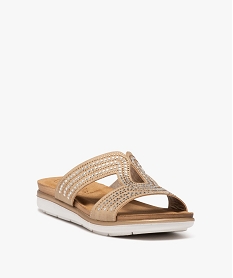 mules femme confort dessus uni avec strass et a semelle epaisse beige mules et sabotsE485601_2