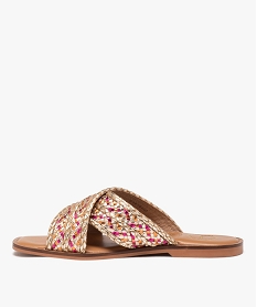 mules femme en cuir a brides tressees metallisees - taneo dore sandales plates et nu-piedsE486101_3