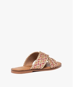 mules femme en cuir a brides tressees metallisees - taneo dore sandales plates et nu-piedsE486101_4